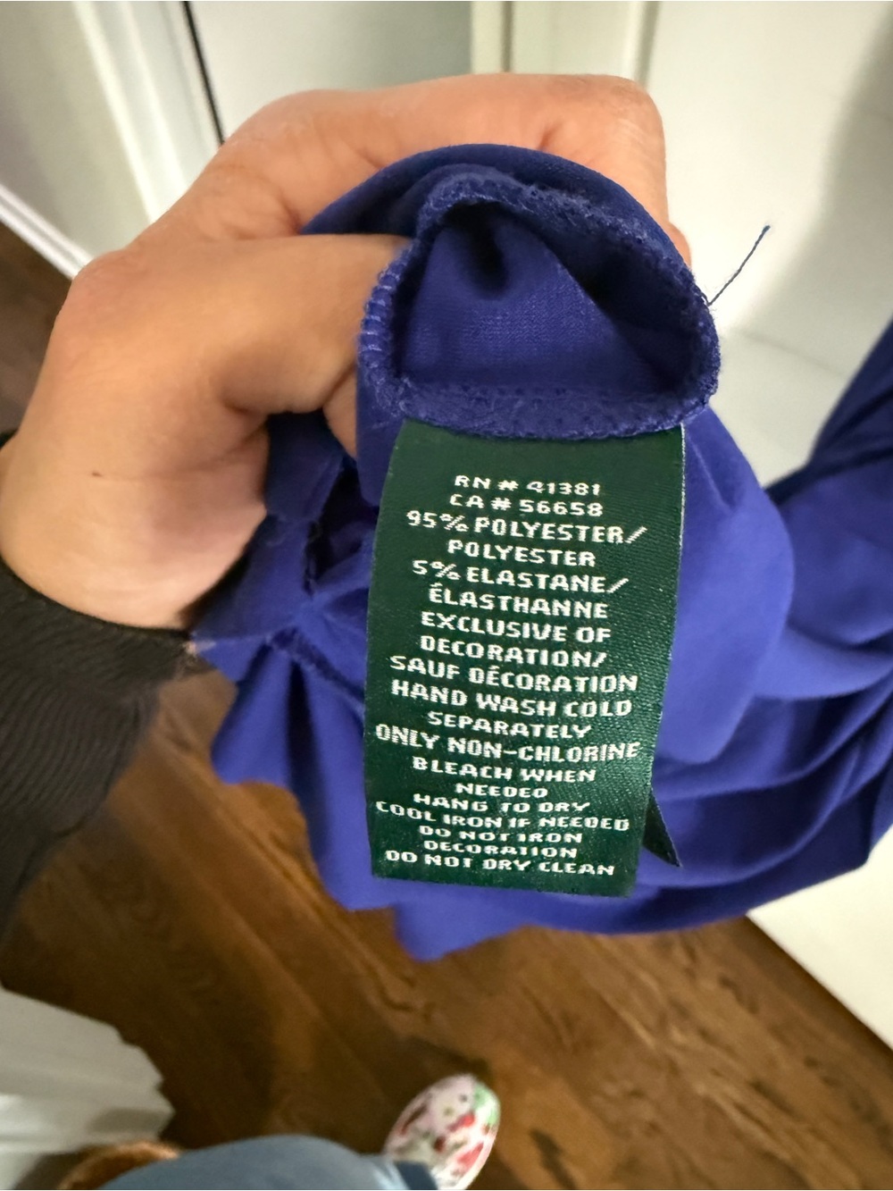 Lauren Ralph Lauren Royal Blue Embellished Ruched Jersey Dress 6 - Picture 3 of 5